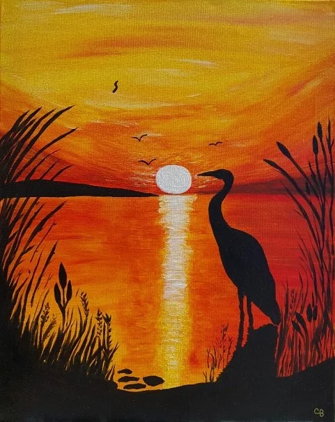 Crane in Sunset