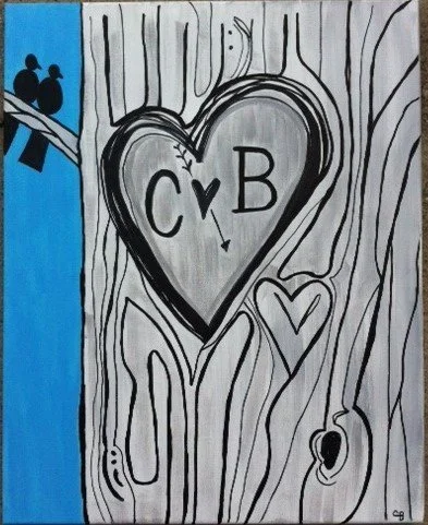Love Birds in Tree