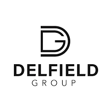 Logo de Dellfield avec un cercle contenant un D stylisé au centre