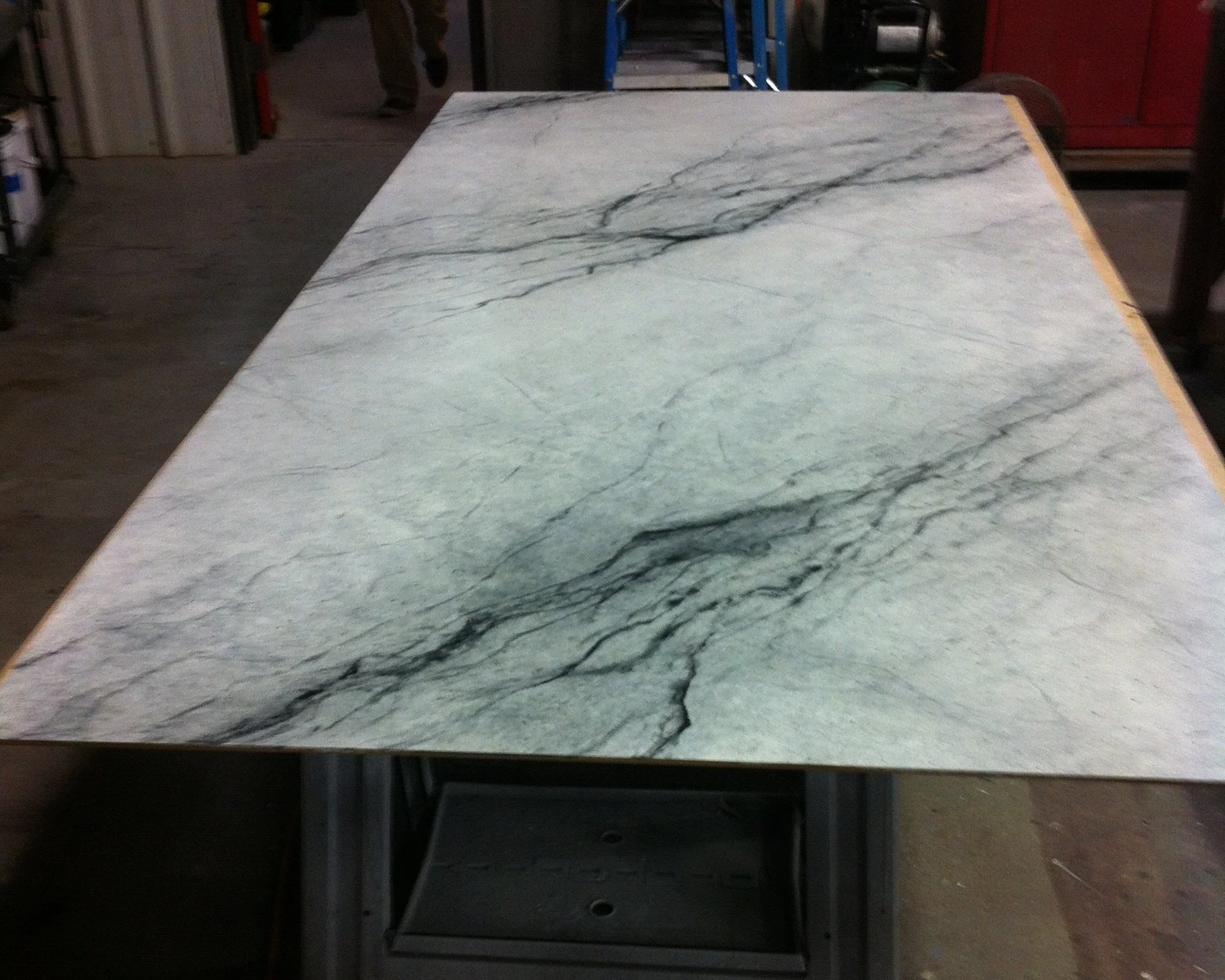 Faux painted marble in process