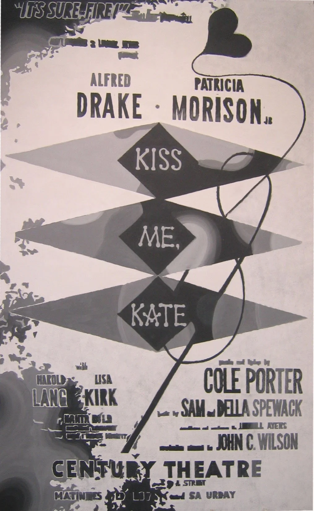 Painted backdrop sign for theatrical production
