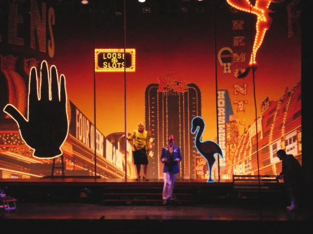 Painted backdrop onstage