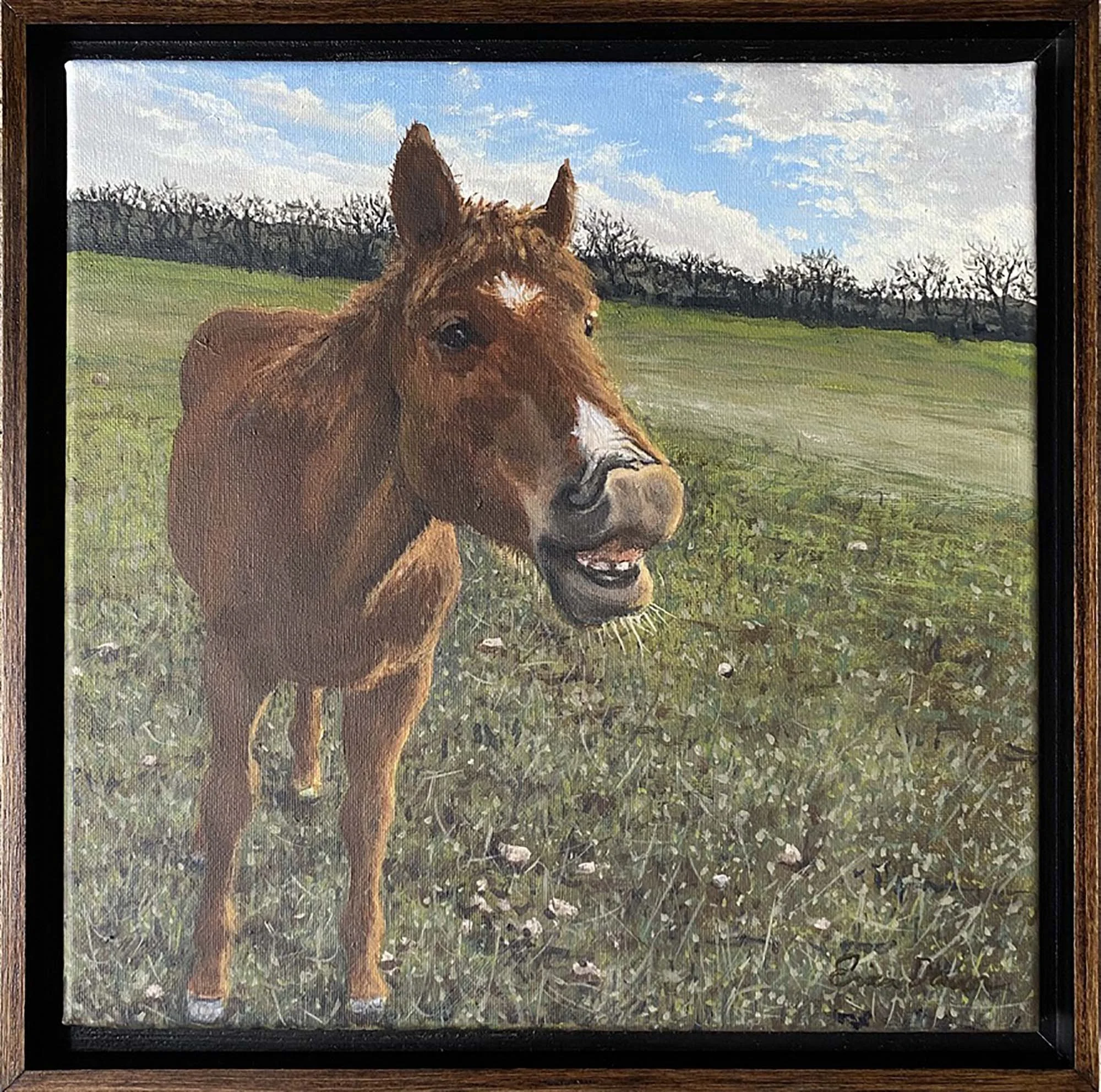 Lip Service | 12” x 12” Original Horse Painting