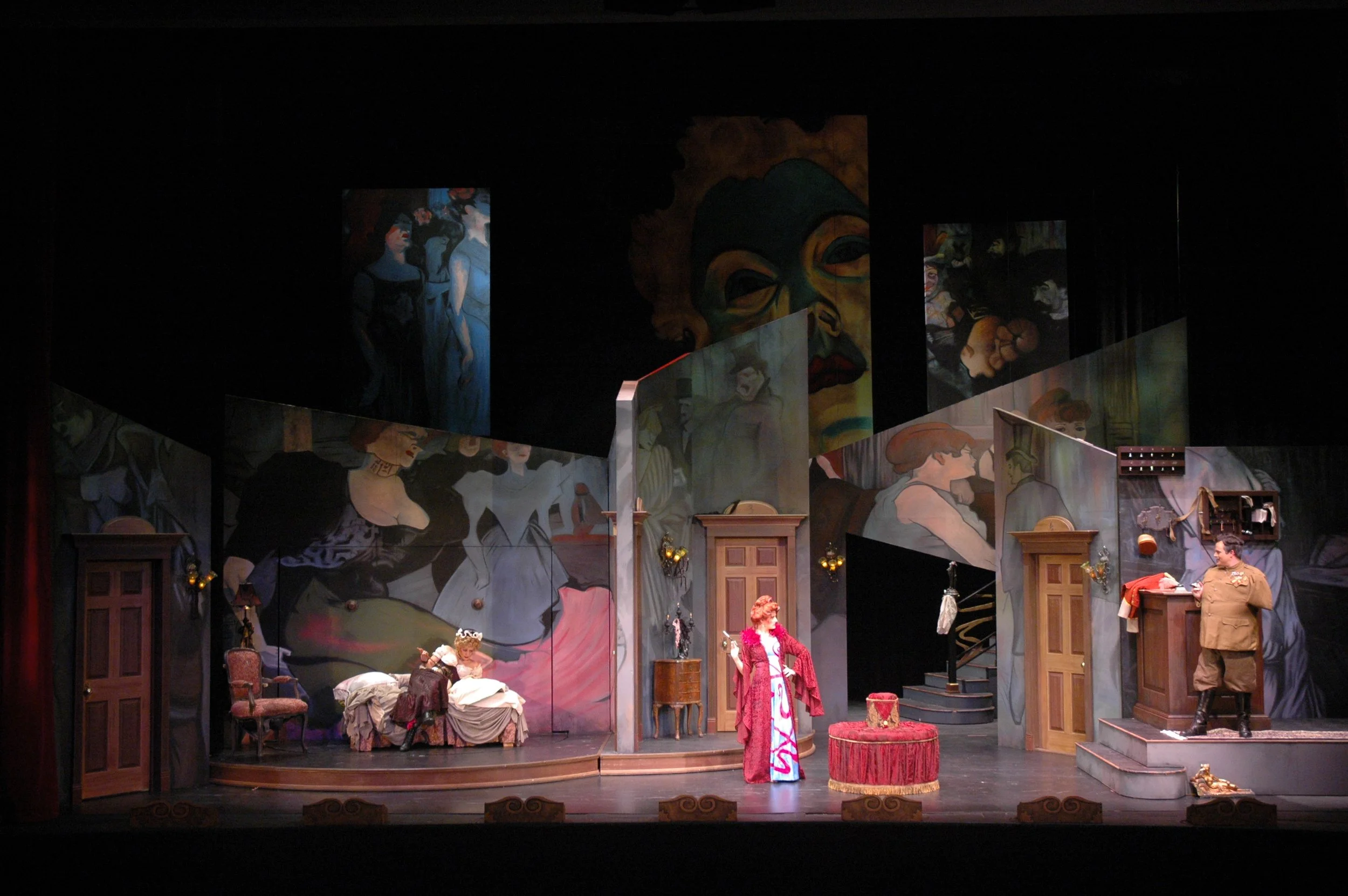 Painted set & backdrops for theatrical production