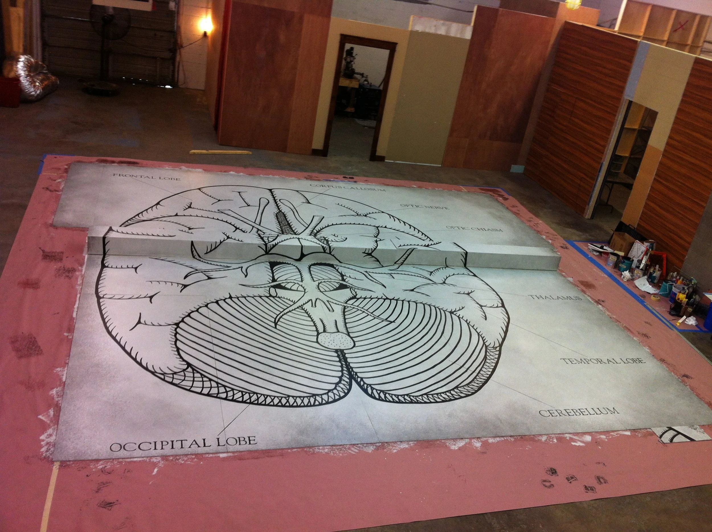 Painted floor mural for Nashville Opera