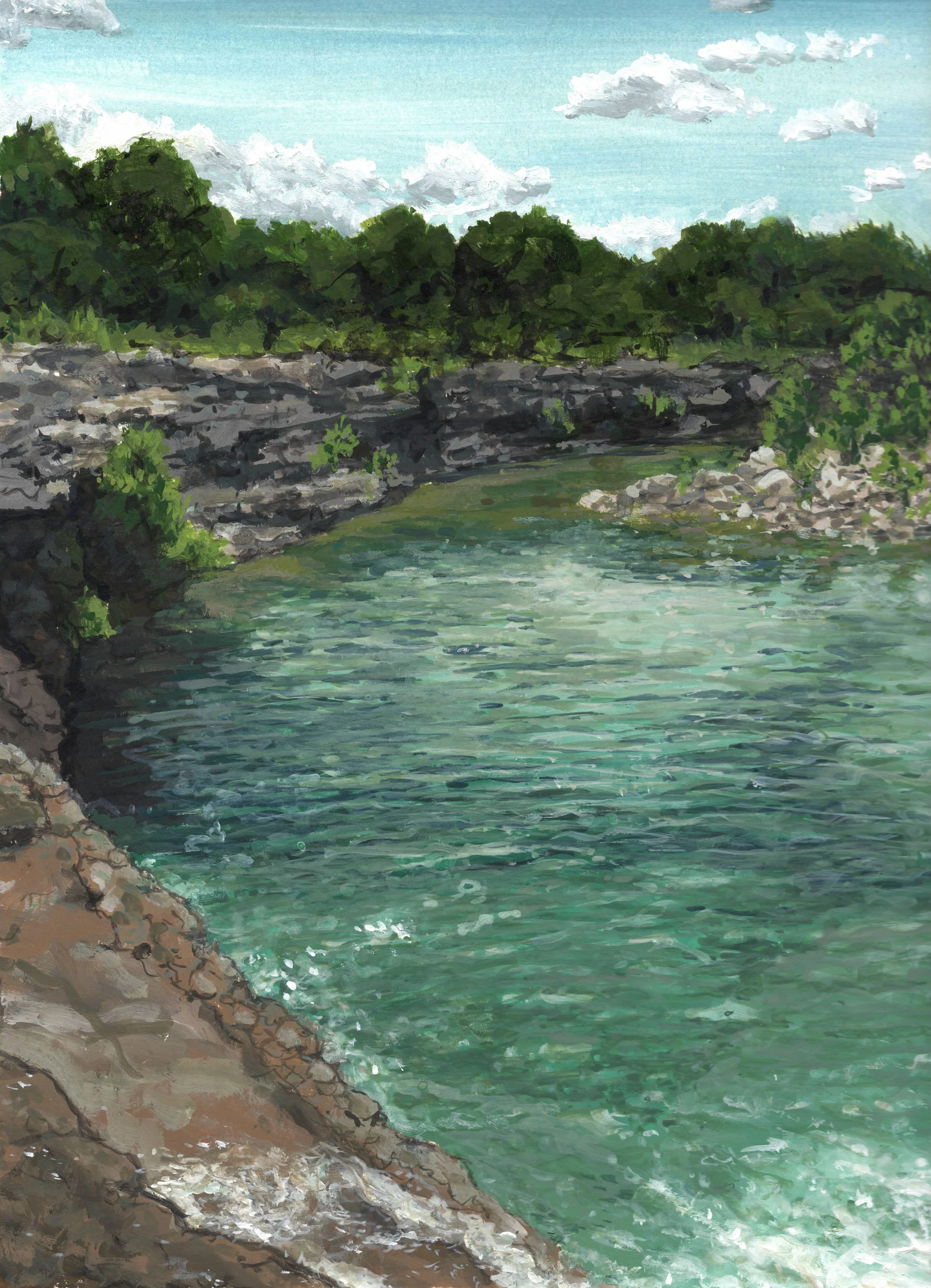 Blanco Runs on Water - 9"x12" Fine Art Print