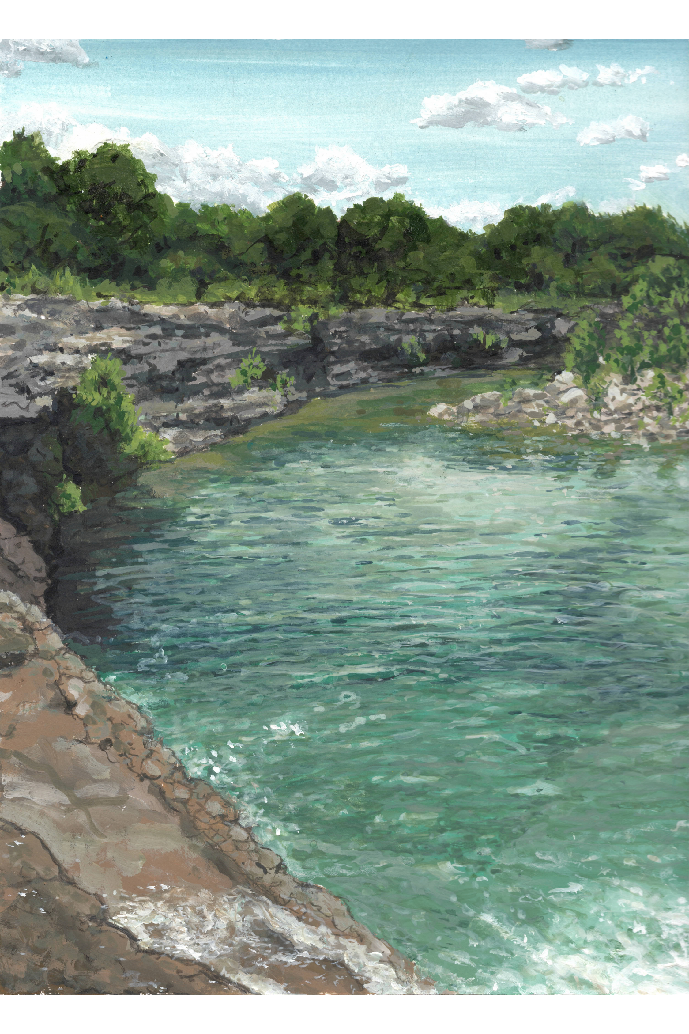 Blanco Runs on Water - 9"x12" Fine Art Print