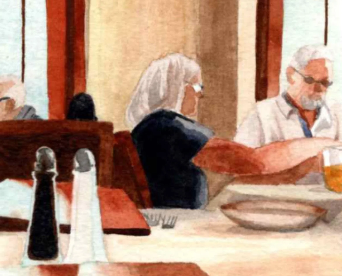 Untitled, close up, watercolor, 7.5 x 5.5 inches ©2026