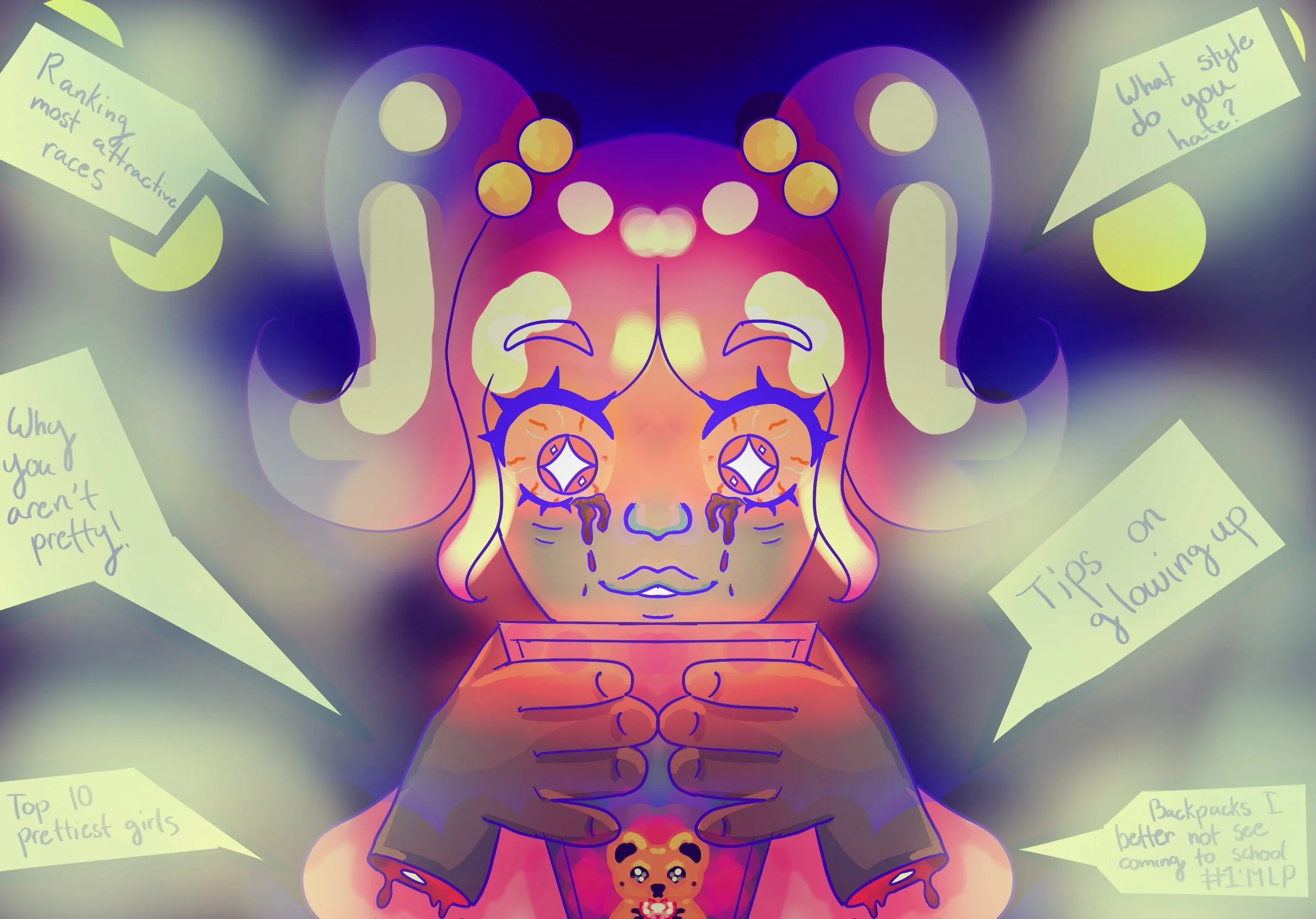 The Phone Lit Up, procreate ©2025