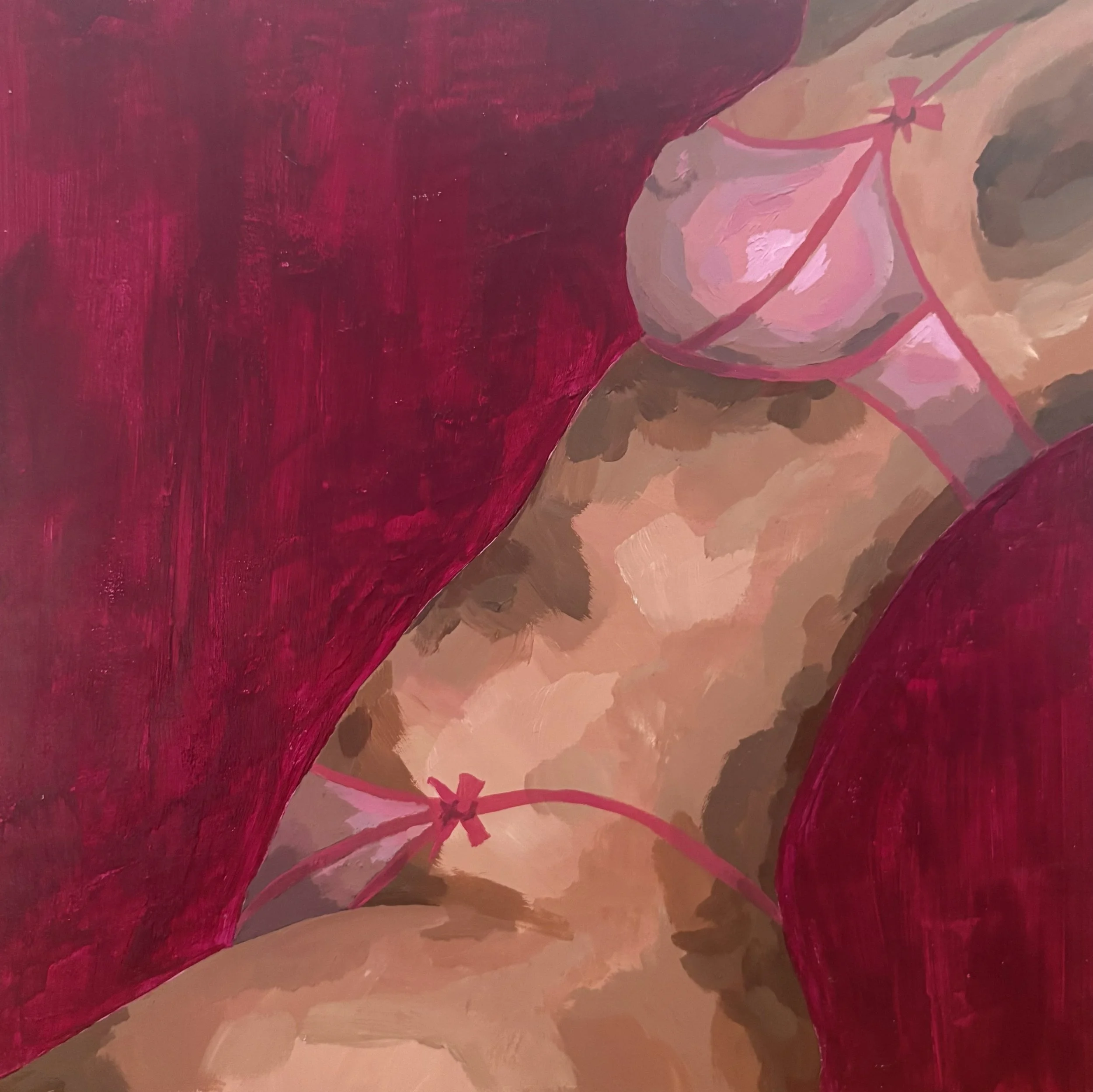  Too, acrylic on cradleboard, 10×10 inches, ©2026 
