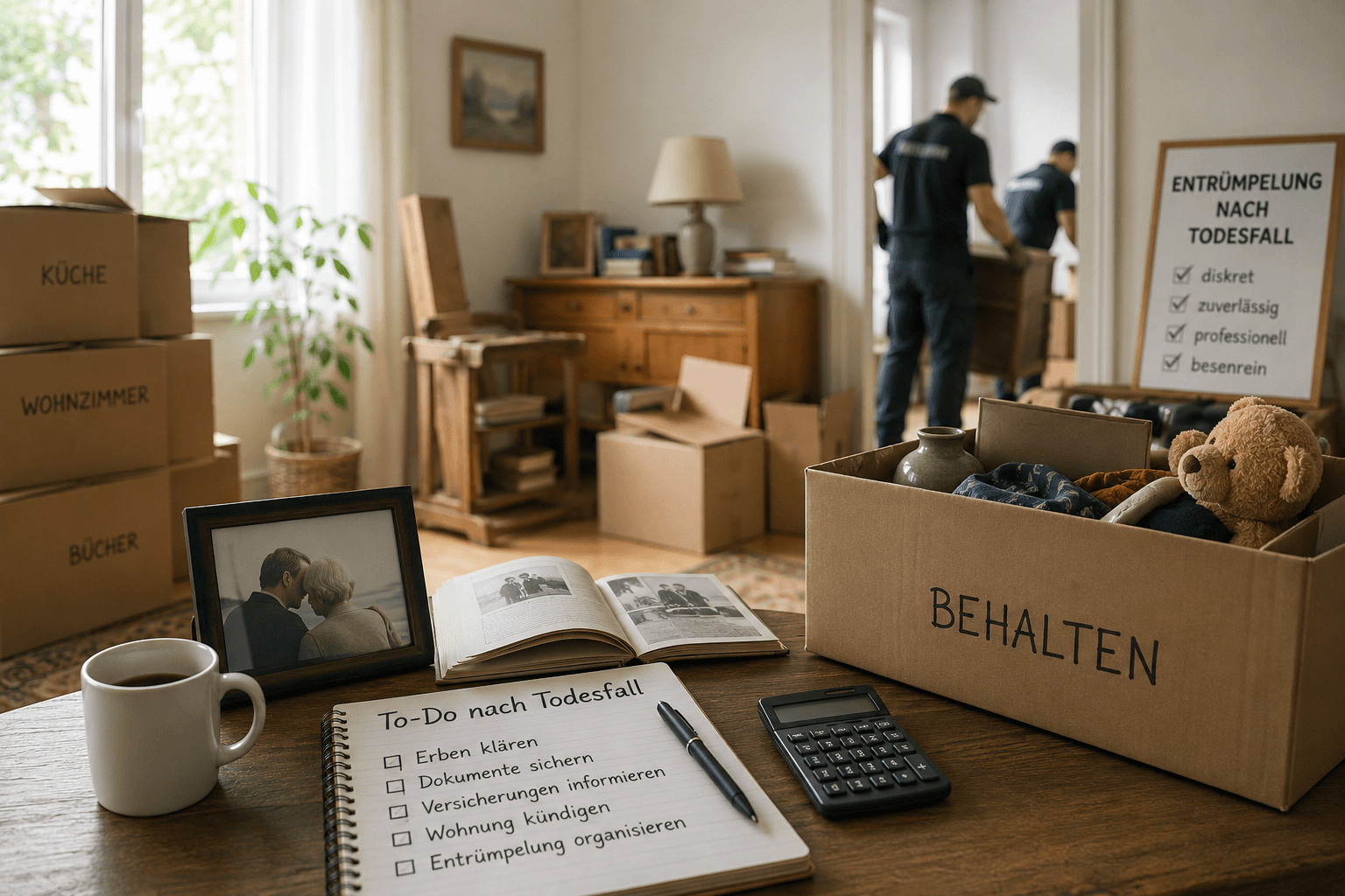 Entrümpelung nach einem Todesfall: Schritt für Schritt zur Wohnungsauflösung