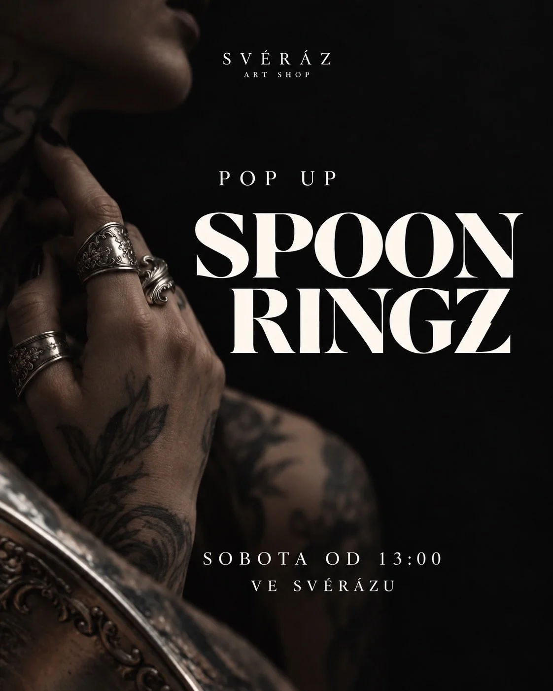 Pod Hradem bude v sobotu zase o něco sv&eacute;r&aacute;zněji.

Od 13:00 k n&aacute;m do Sv&eacute;r&aacute;zu doraz&iacute; @spoonringz .
Prsteny ze lžiček, stř&iacute;bro s př&iacute;během a kousky, kter&eacute; jen tak nezapadnou.

Jestli m&aacute