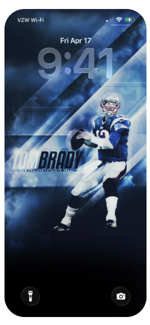 Download Tom Brady New England Patriots Ice OLED Dark Lock Screen Wallpaper