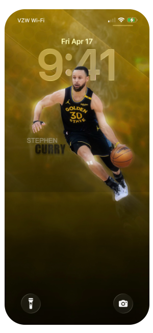 Download Stephen Curry Golden State Warriors OLED Lock Screen Wallpaper
