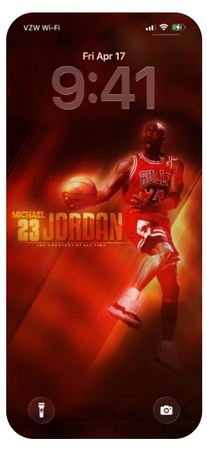 Download Michael Jordan Chicago Bulls OLED High Contrast Lock Screen Wallpaper