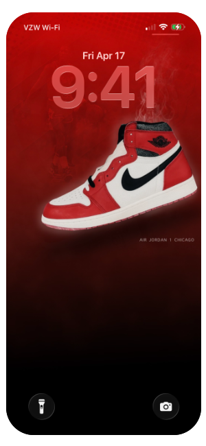 Download Air Jordan 1 Chicago OLED Lock Screen Wallpaper