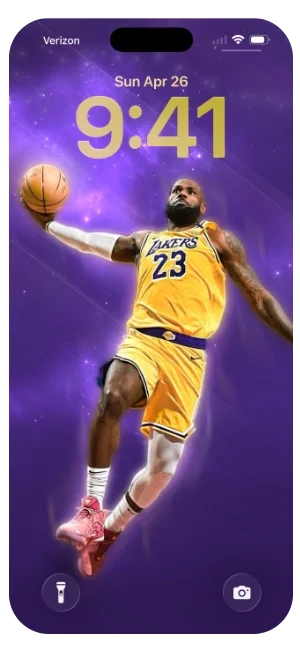 lebron James of the los Angelas lakers lockscreen 4k oled wallpaper