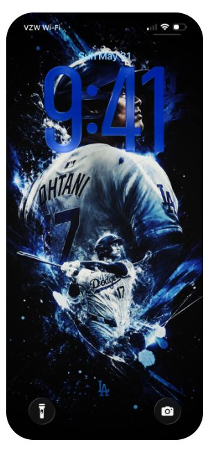 dark oled wallpaper of Shohei Ohtani of the los angeles dodgers for iphone
