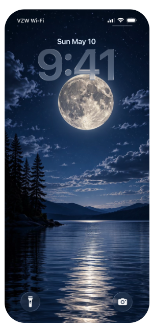 Moon over Lake
