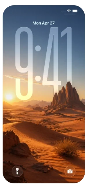 desert sunrise oled wallpaper lock screen 4k