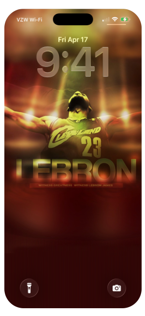 Download Witness Lebron James OLED Dark High Contrast Lock Screen Wallpaper