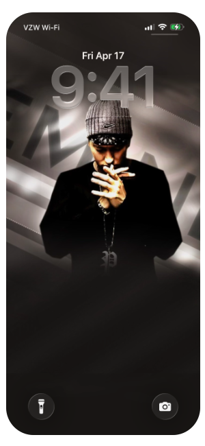 Download Eminem OLED Dark Lock Screen Wallpaper