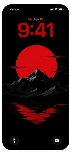 red mountain and lake moon amoled 4k wallpaper for iPhone and android