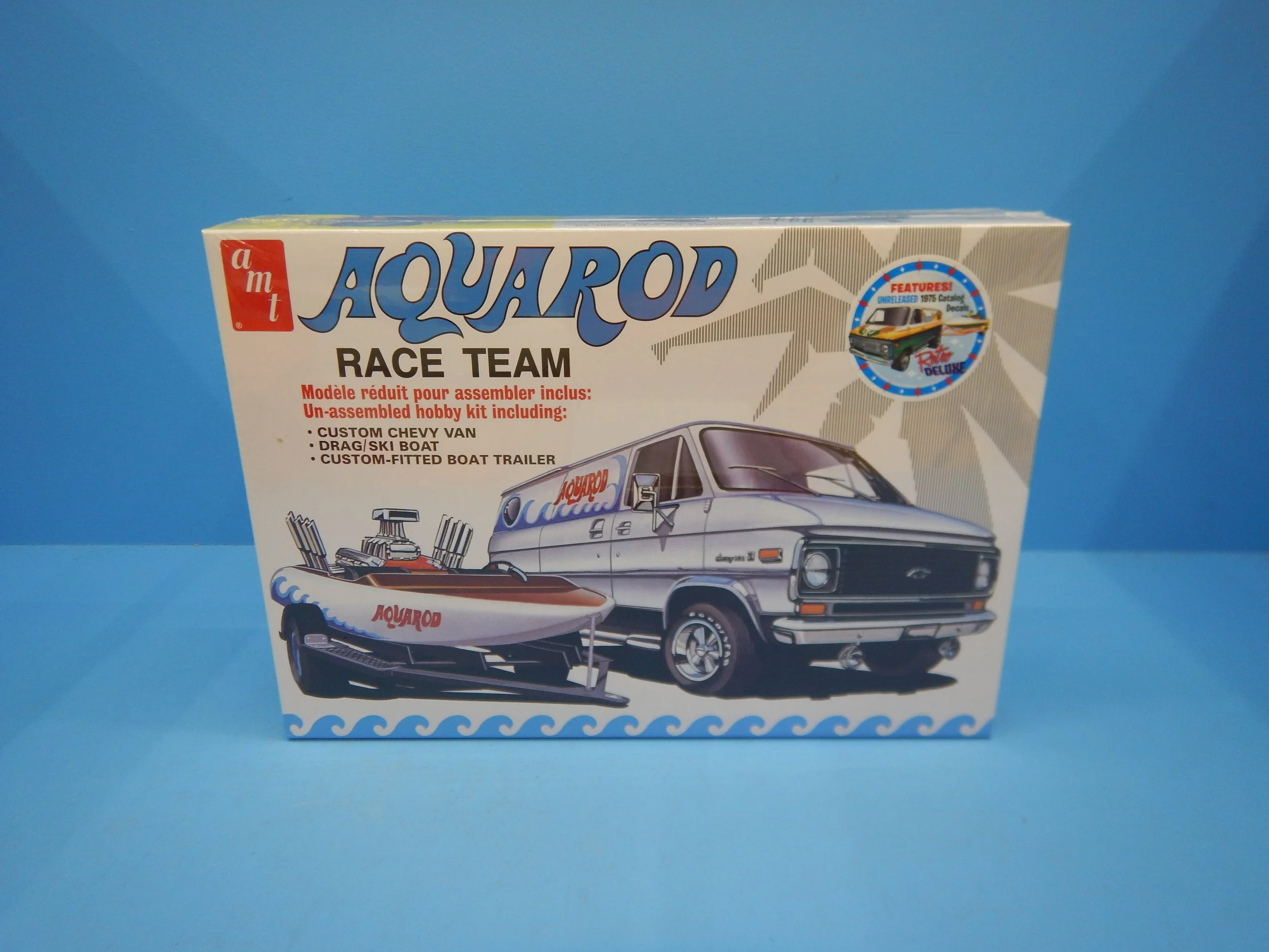 AQUAROD CUSTOM CHEVY VAN AND DRAG/SKI BOAT W/TRAILER, 1338