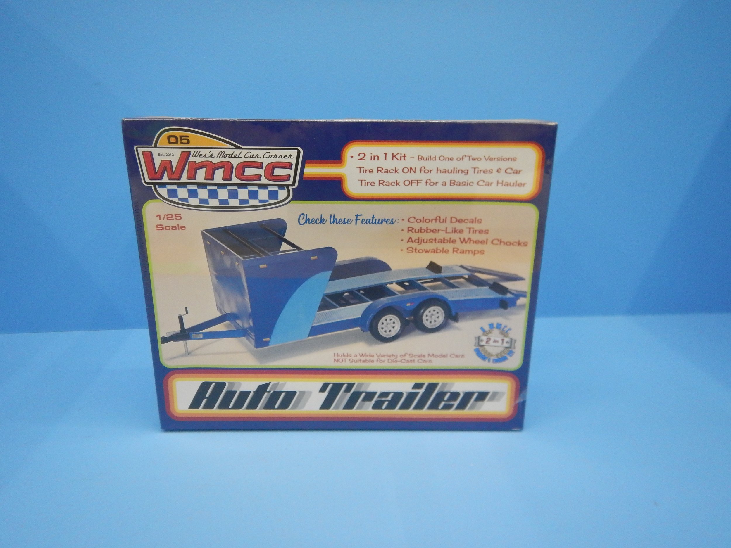 SINGLE CAR TRAILER WITH TIRE RACK, 100AT1