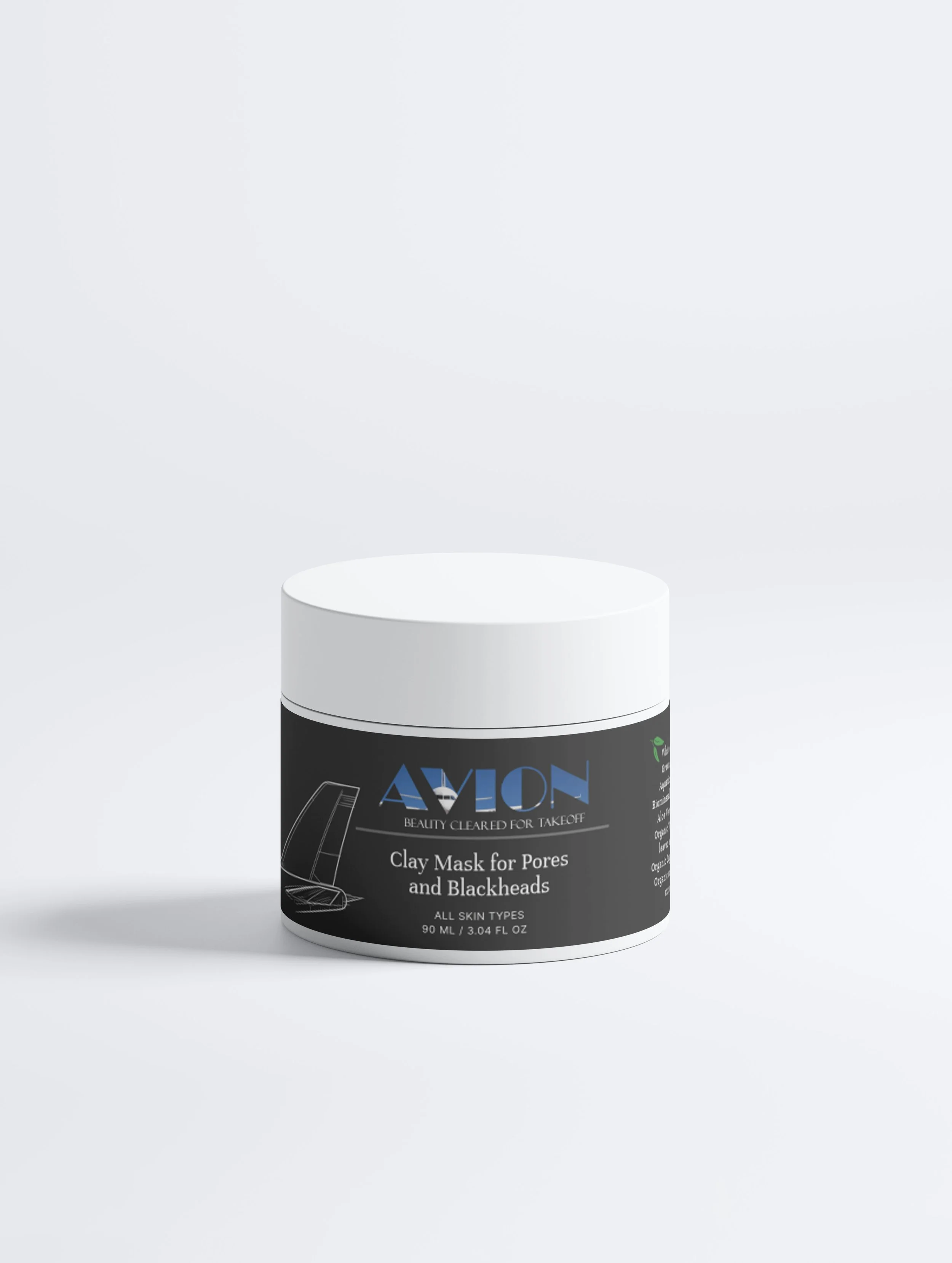 Clay Mask for Pores and Blackheads, 100% Natural Origin with Cucumber and black Tea)