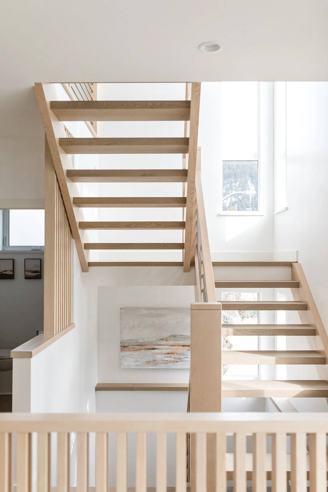 custom millwork, nosings, railings, slat wall, open stringer, custom stairs, window sills, engineered flooring Oak, maple hardwood