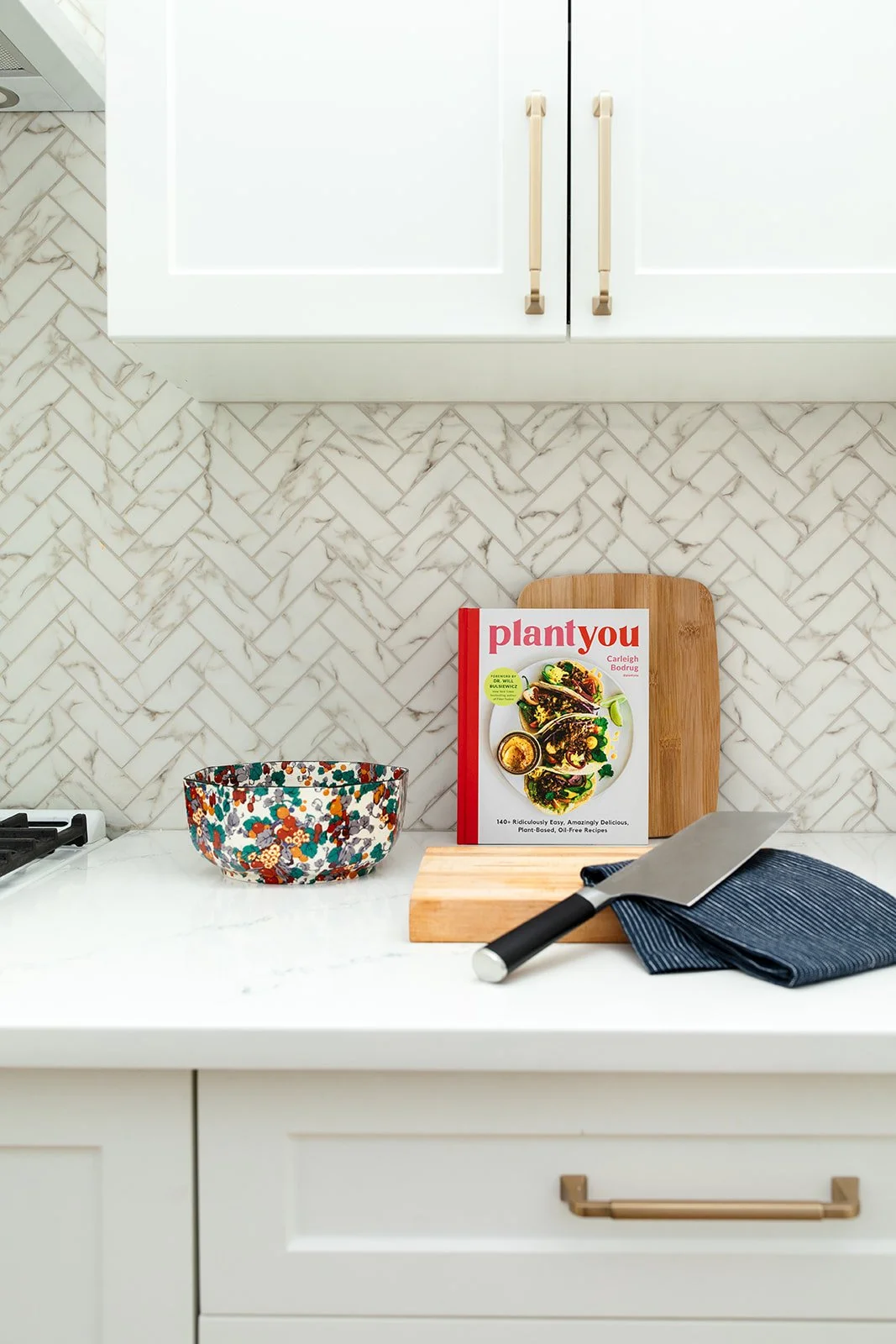 Marble backsplash, custom tile work, tile in kitchen