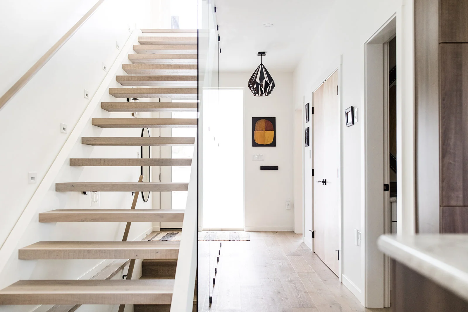 open staircase, four sided staircase, custom staircase, hardwood floors, nelson, Castlegar, trail, Rossland