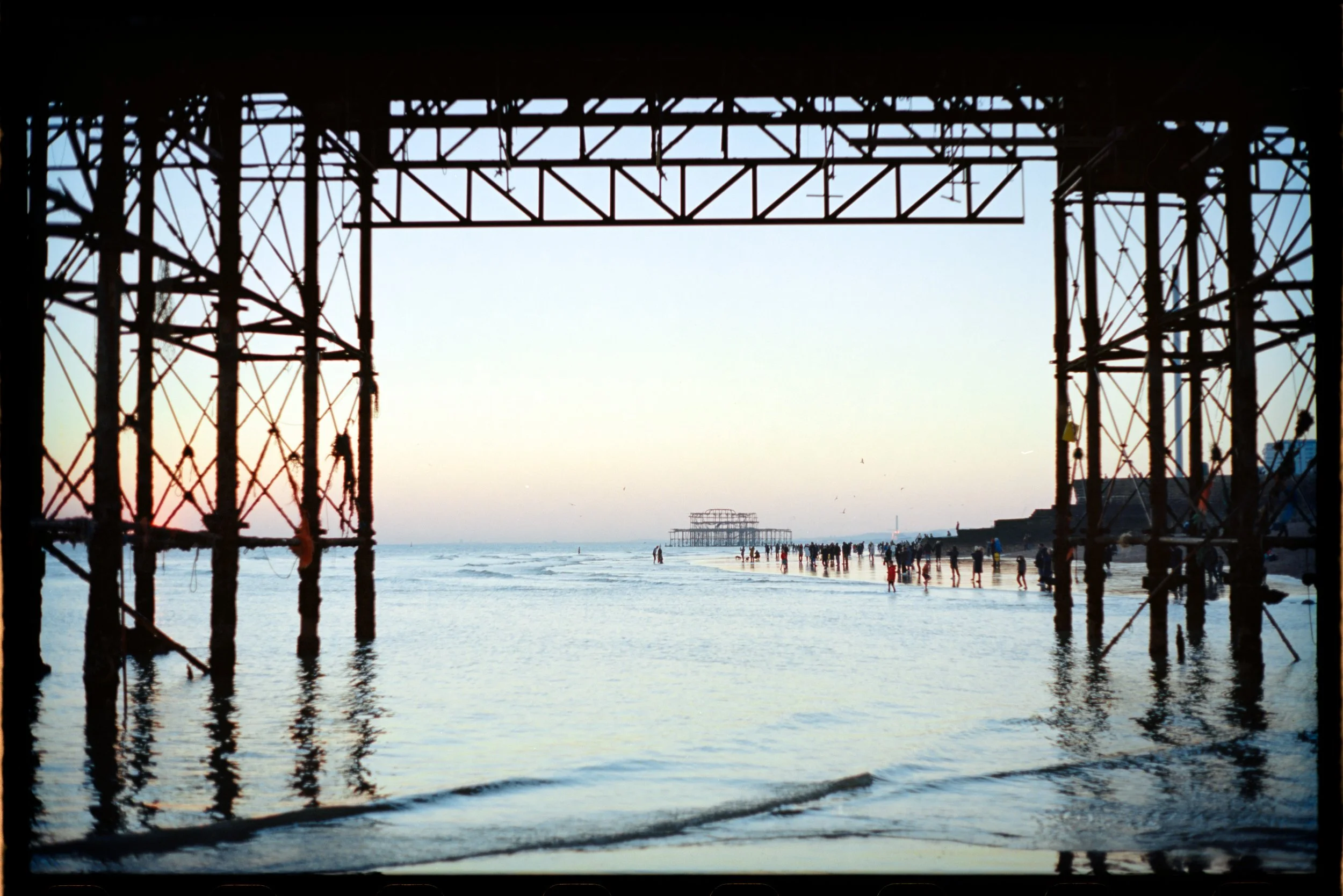 brighton 35mm photography beach sunset