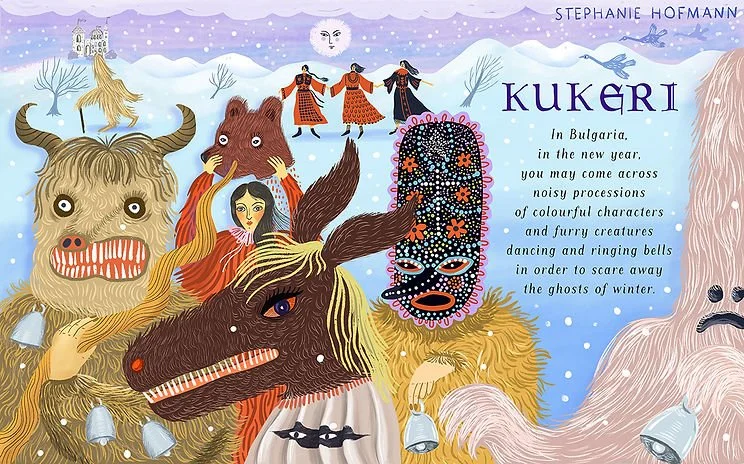 Folk customs book illustration by illustrator Stephanie Hofmann