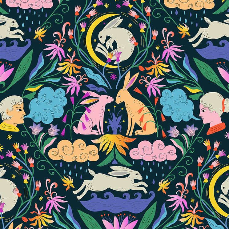 Year of the rabbit surface pattern by illustrator Stephanie Hofmann