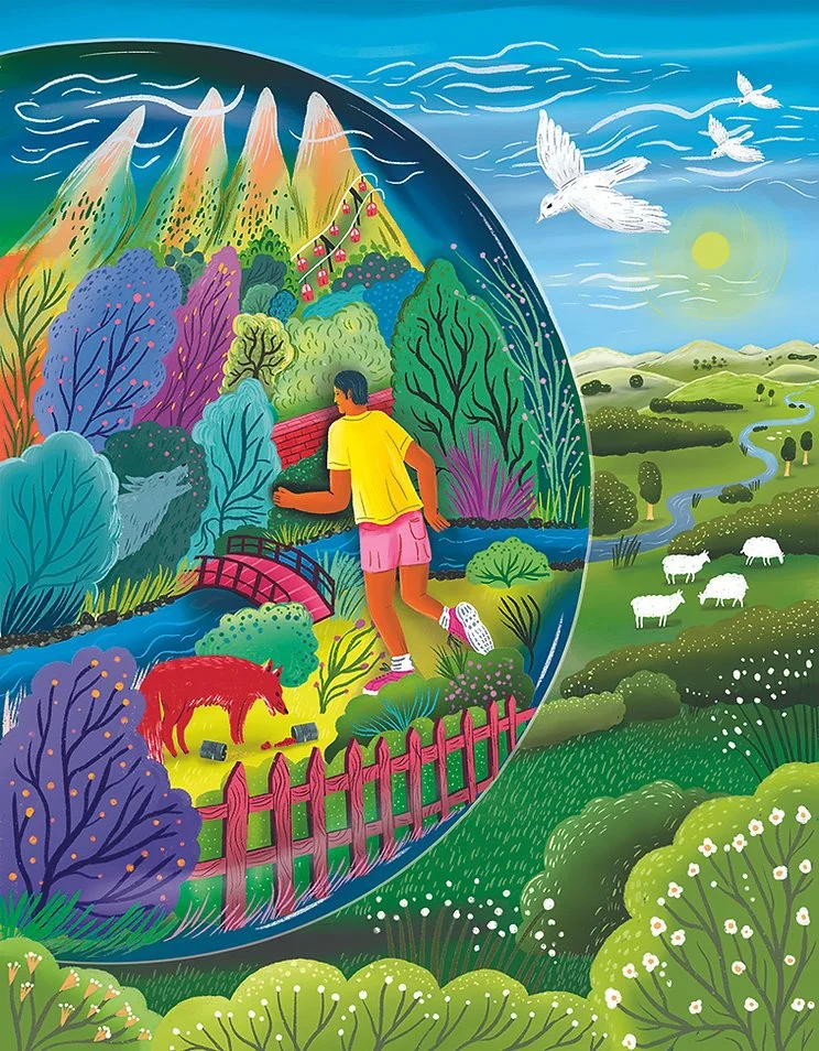 Conceptual Editorial Illustration for a running magazine by illustrator Stephanie Hofmann