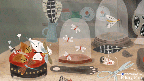 Historical middlegrade gif animation by motion designer and illustrator Stephanie Hofmann