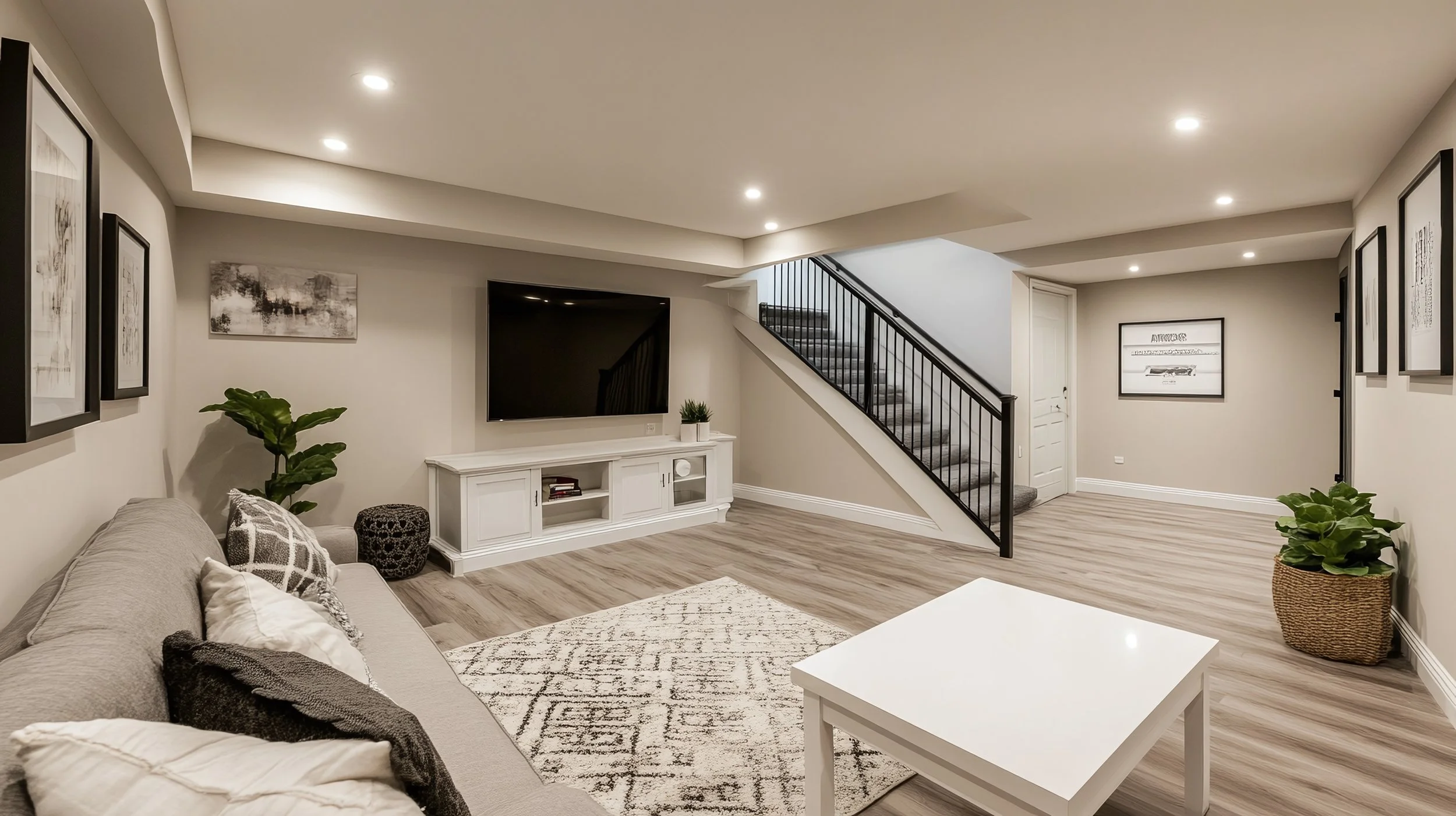 Michigan Finished Basement Entertainment Space