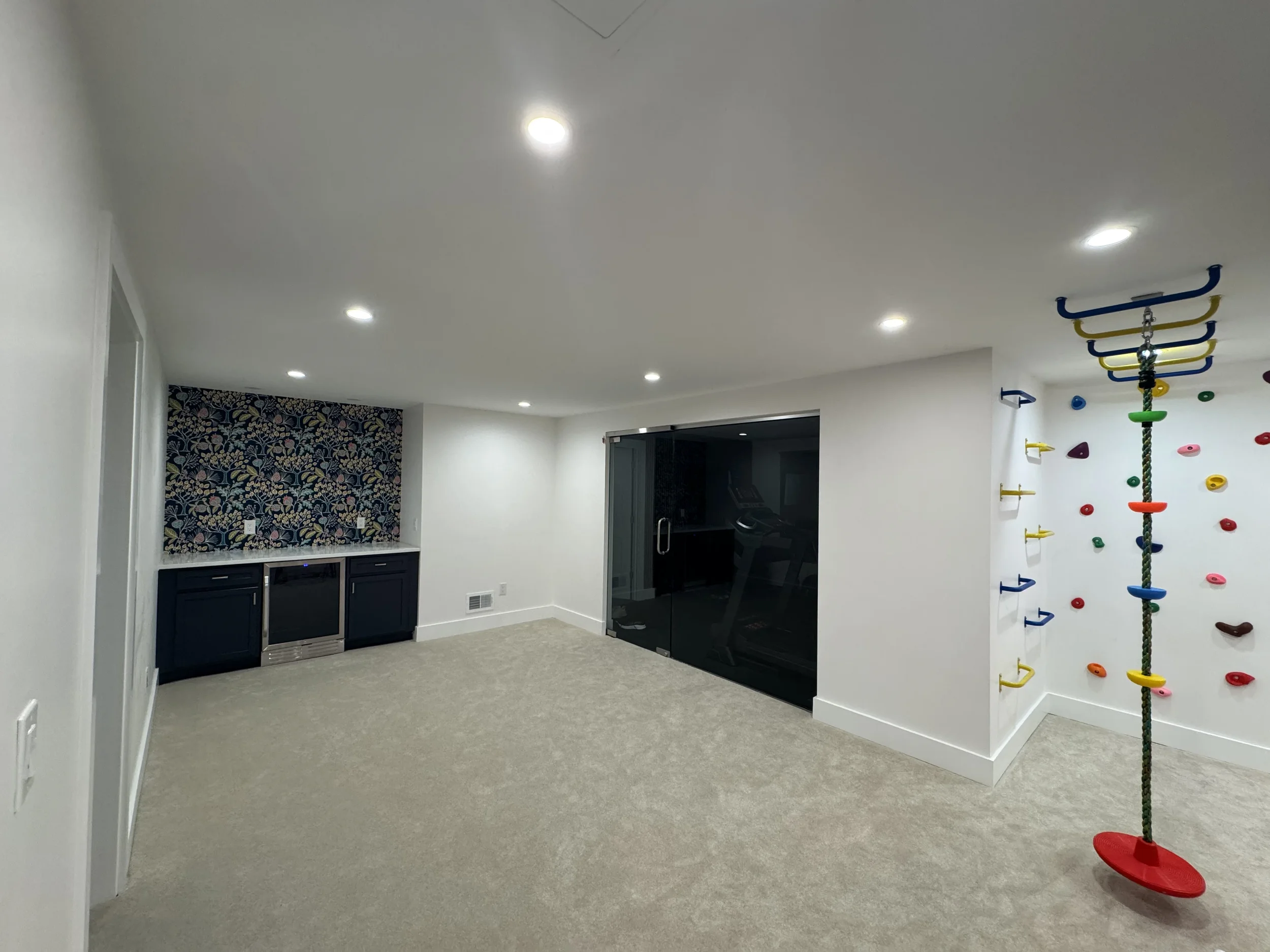 Michigan Finished Basement Bar and Kids Area