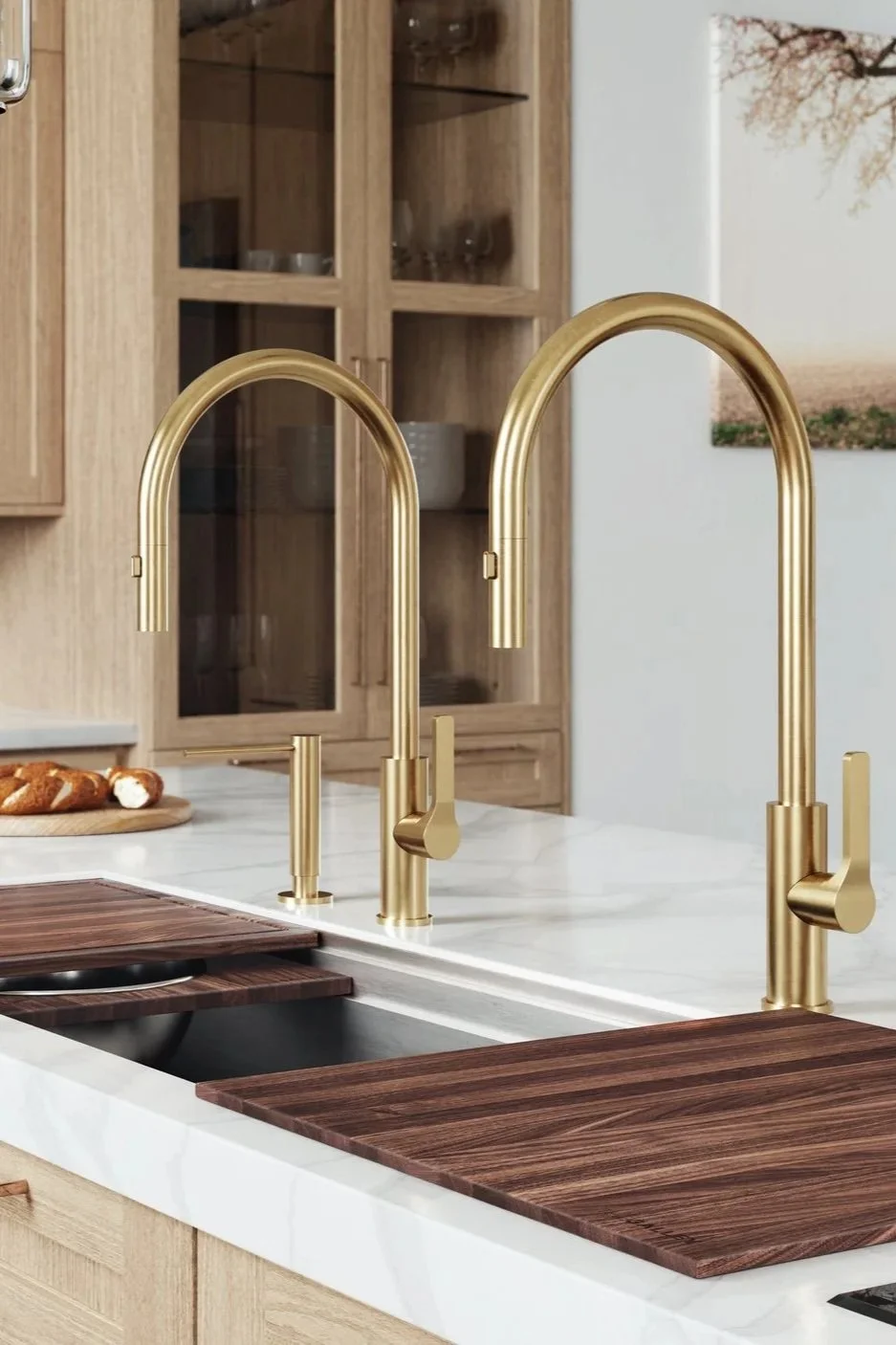 The Galley kitchen system in gold with "The Galley" text overlay