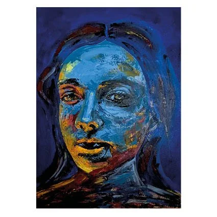 Woman in red and blue