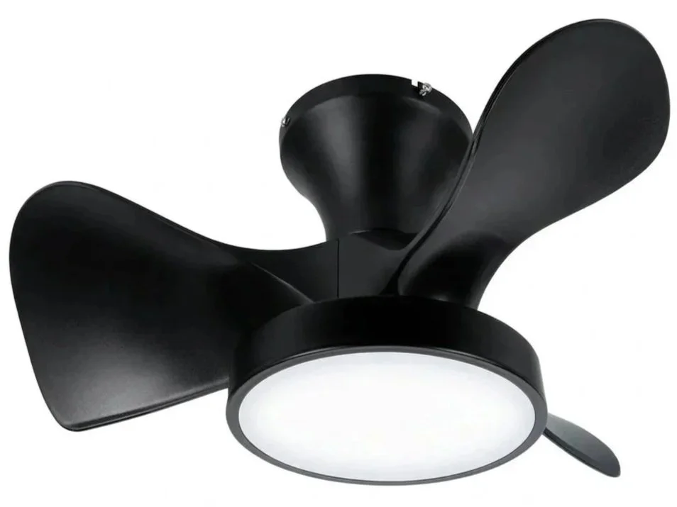 Soilsiu 32" Low Profile Ceiling Fan with LED Light & Remote - Black - NEW