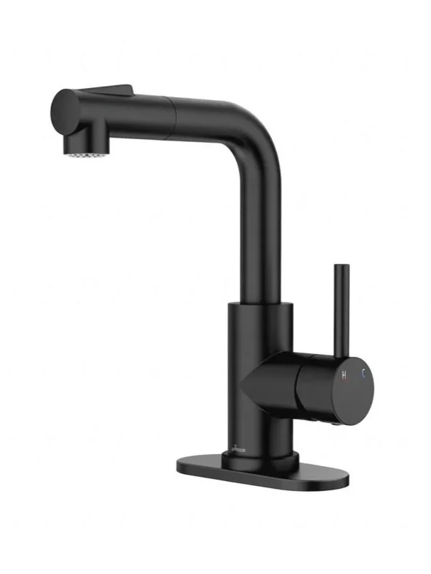 APPASO Modern Dual-Tone Kitchen Faucet – Matte Black & Polished Chrome - NEW