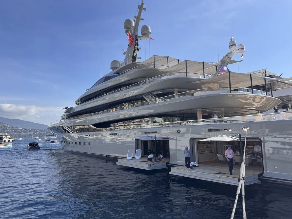 A superyacht alongside in Monaco