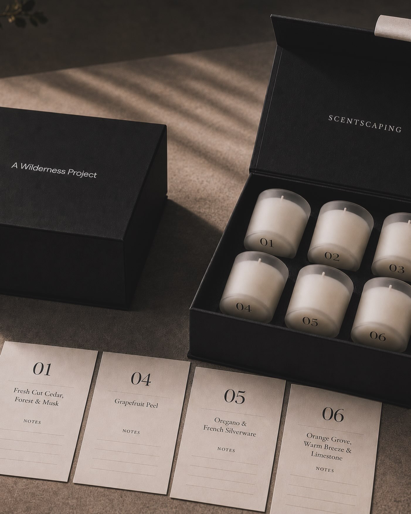 A Wilderness Project Scentscaping launches November 1.

The black boxes go out then. Six wedding scents, all formulated for events, all made with the very good stuff, and all subjected to a frankly unreasonable amount of smelling, tweaking, re-smelli