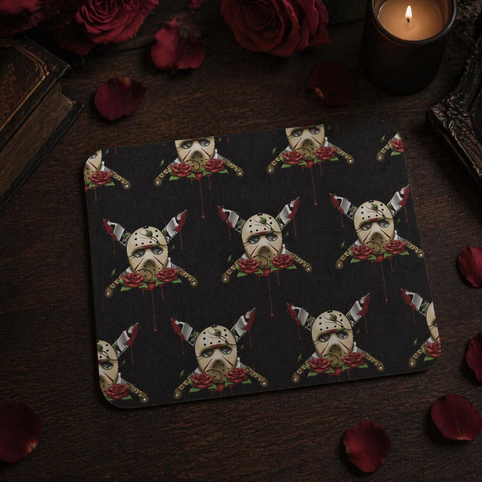 Jason Vorhees Bloody Rose Mouse Pad