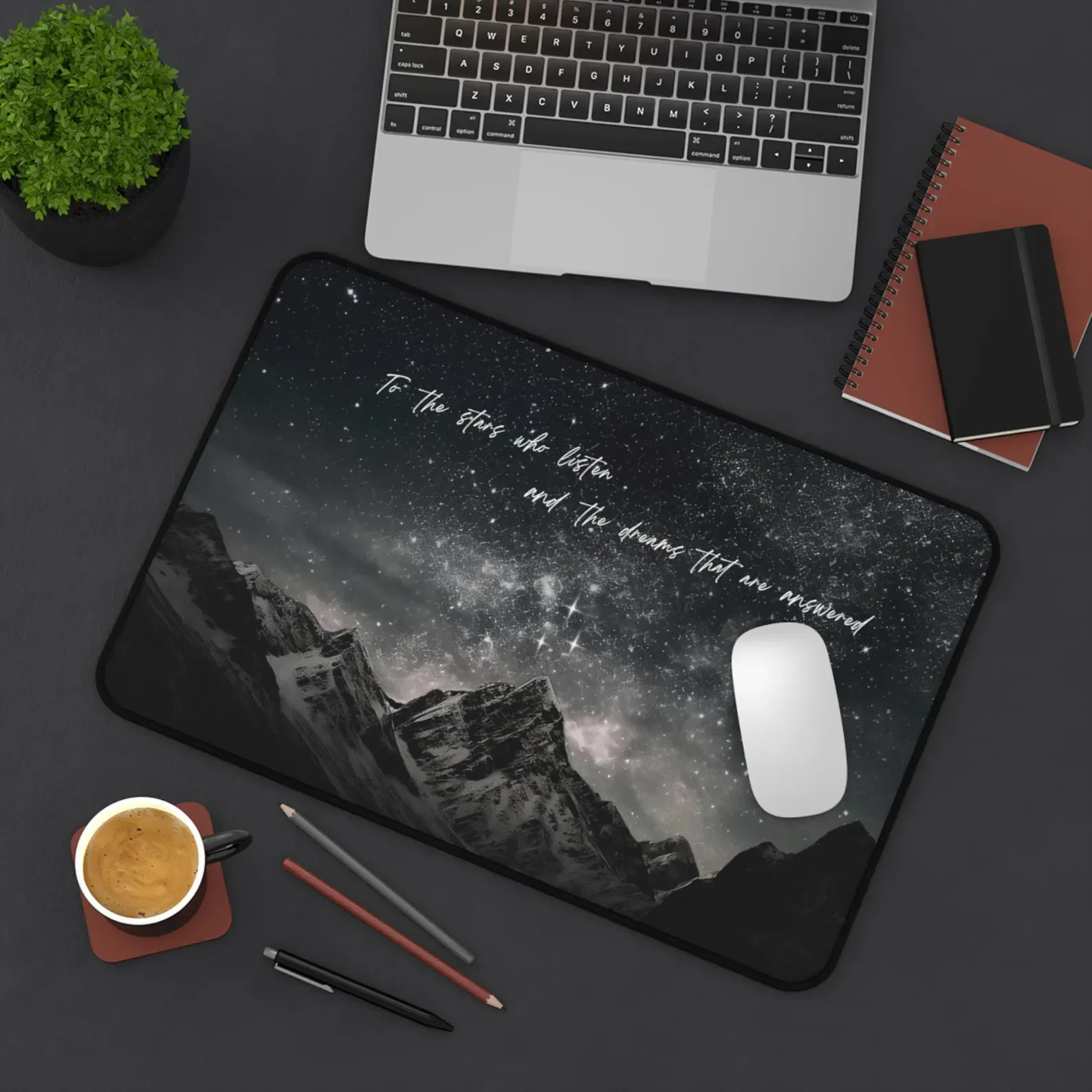 To The Stars Who Listen ACOTAR Inspired Starry Night Desk Mat