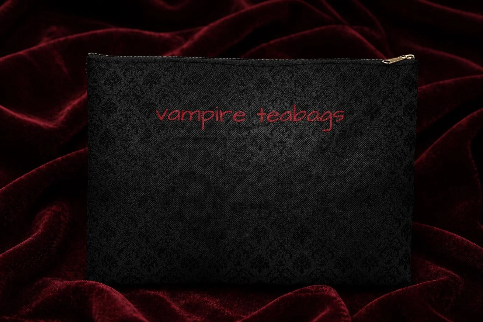 Vampire Teabags Makeup Bag Gothic Cosmetic Pouch Funny Horror Gift