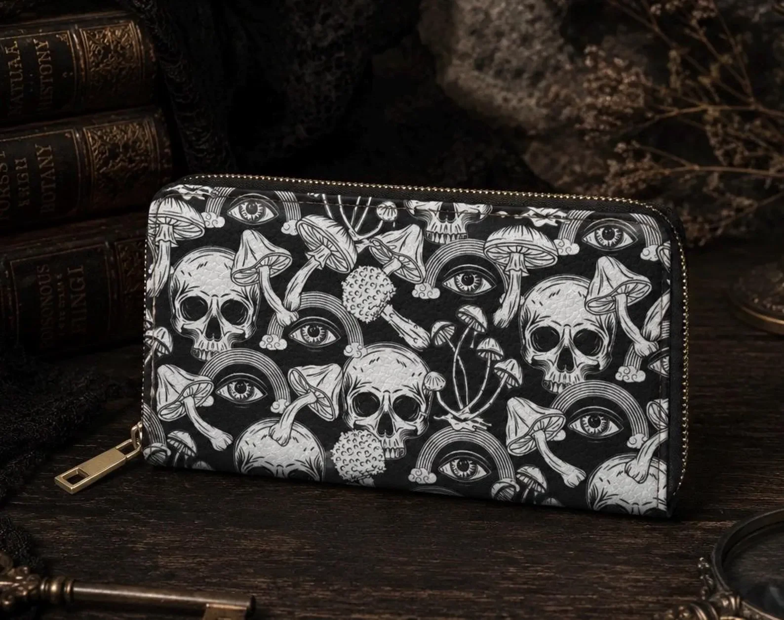 Skull Mushroom Gothic Eyeball Wallet